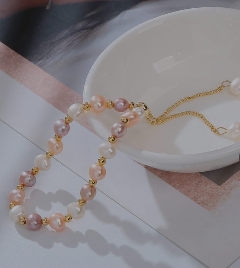 Hand Beaded Multicoloured Pearl Bracelet.(Kids)