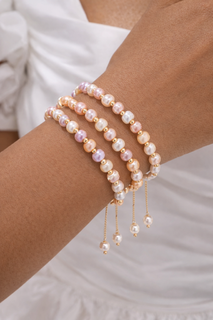 Hand Beaded Multicoloured Pearl Bracelet.(Kids)