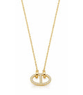 Luna split  Oval Diamond Necklace - Gold
