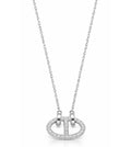 Luna Split Oval Diamond Necklace - silver