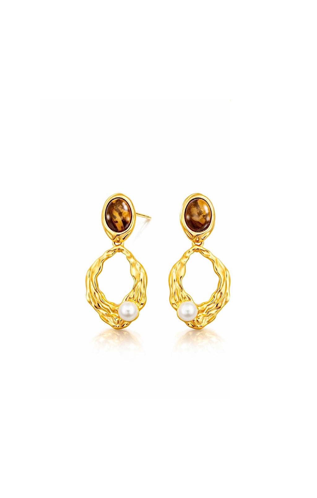 Tiger Eyedrop Earring
